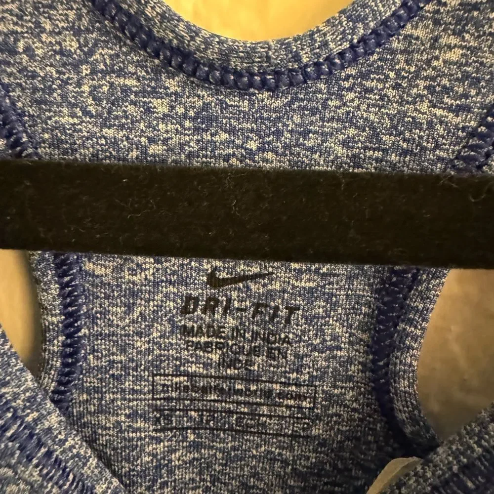 Nike Pro Blue Racerback Sports Bra with Moisture-Wicking Fabric